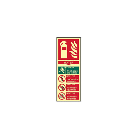 Scan Fire Extinguisher Composite Water - Photoluminescent 75 x 200mm