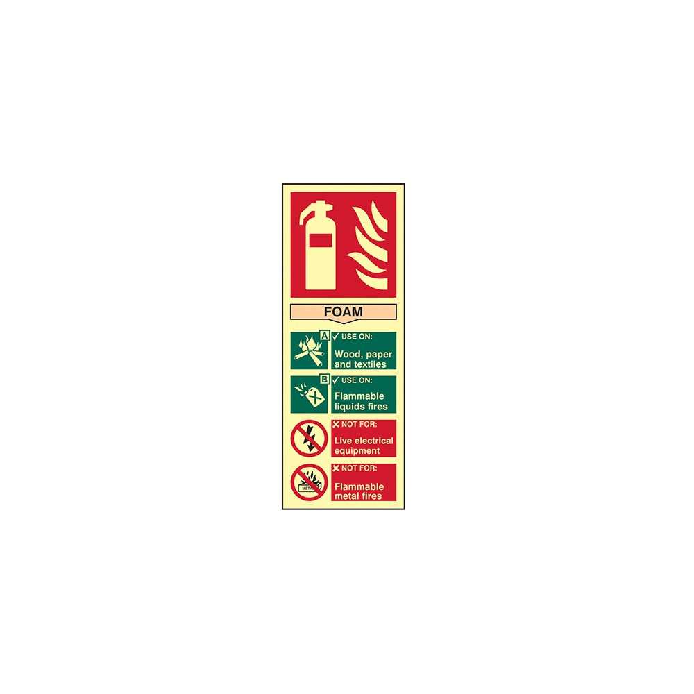 Scan Fire Extinguisher Composite Foam - Photoluminescent 75 x 200mm