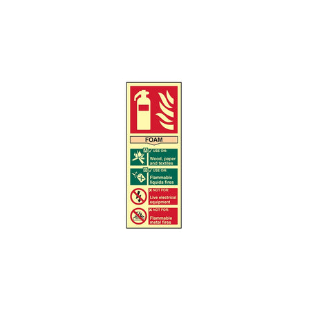 Scan Fire Extinguisher Composite Foam - Photoluminescent 75 x 200mm
