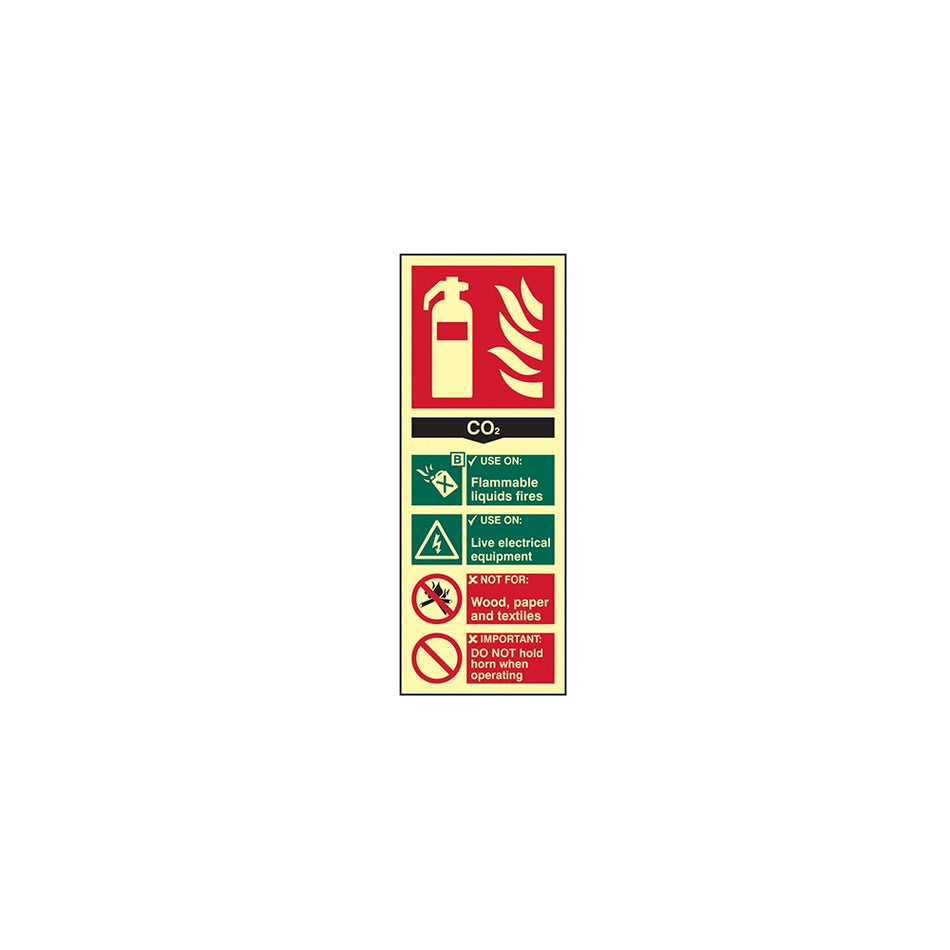 Scan Fire Extinguisher Composite CO2 - Photoluminescent 75 x 200mm