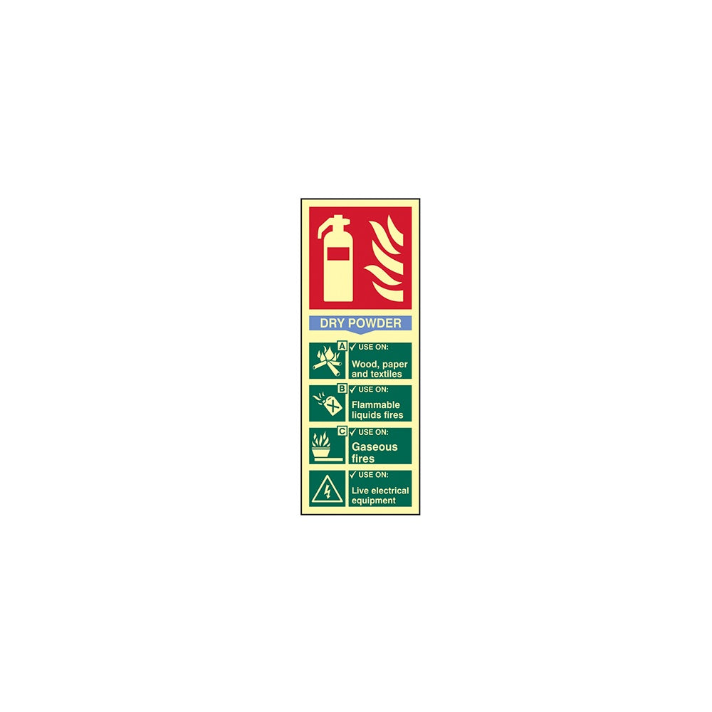 Scan Fire Extinguisher Composite - Dry Powder - Photoluminescent 75 x 200mm