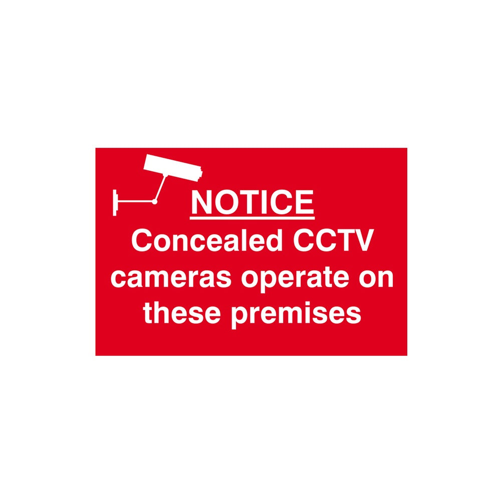 Scan Notice Concealed CCTV Cameras Operate On These Premises - PVC 300 x 200mm
