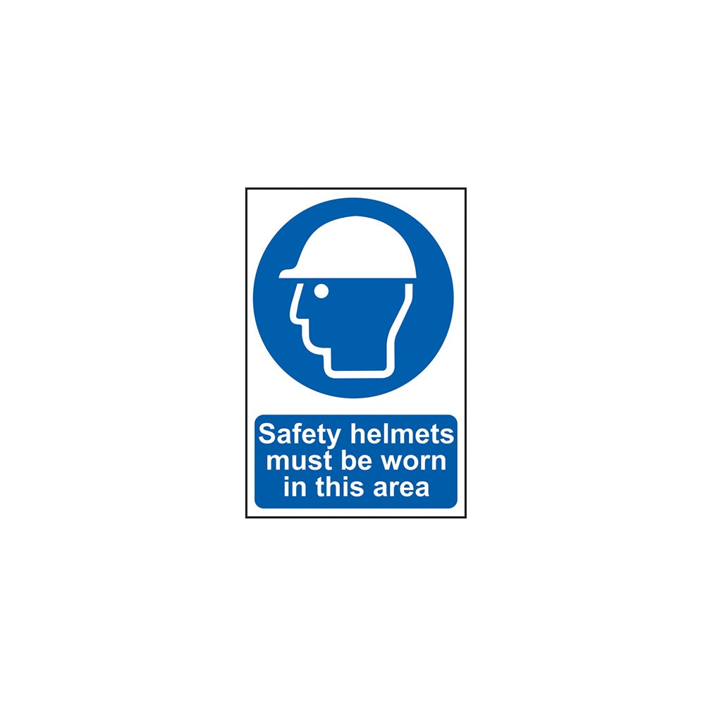 Scan Safety Helmets Must Be Worn In This Area - PVC 400 x 600mm