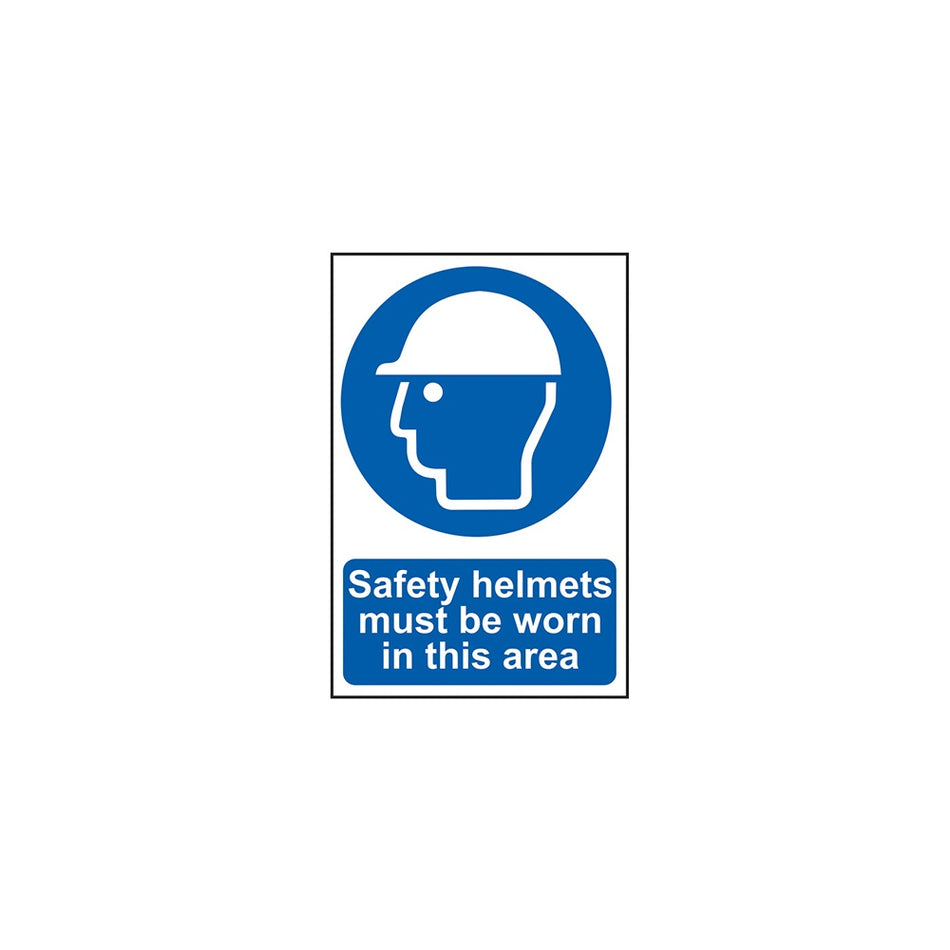 Scan Safety Helmets Must Be Worn In This Area - PVC 400 x 600mm