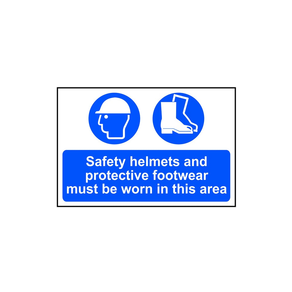 Scan Safety Helmets + Footwear To Be Worn PVC 400 x 600mm