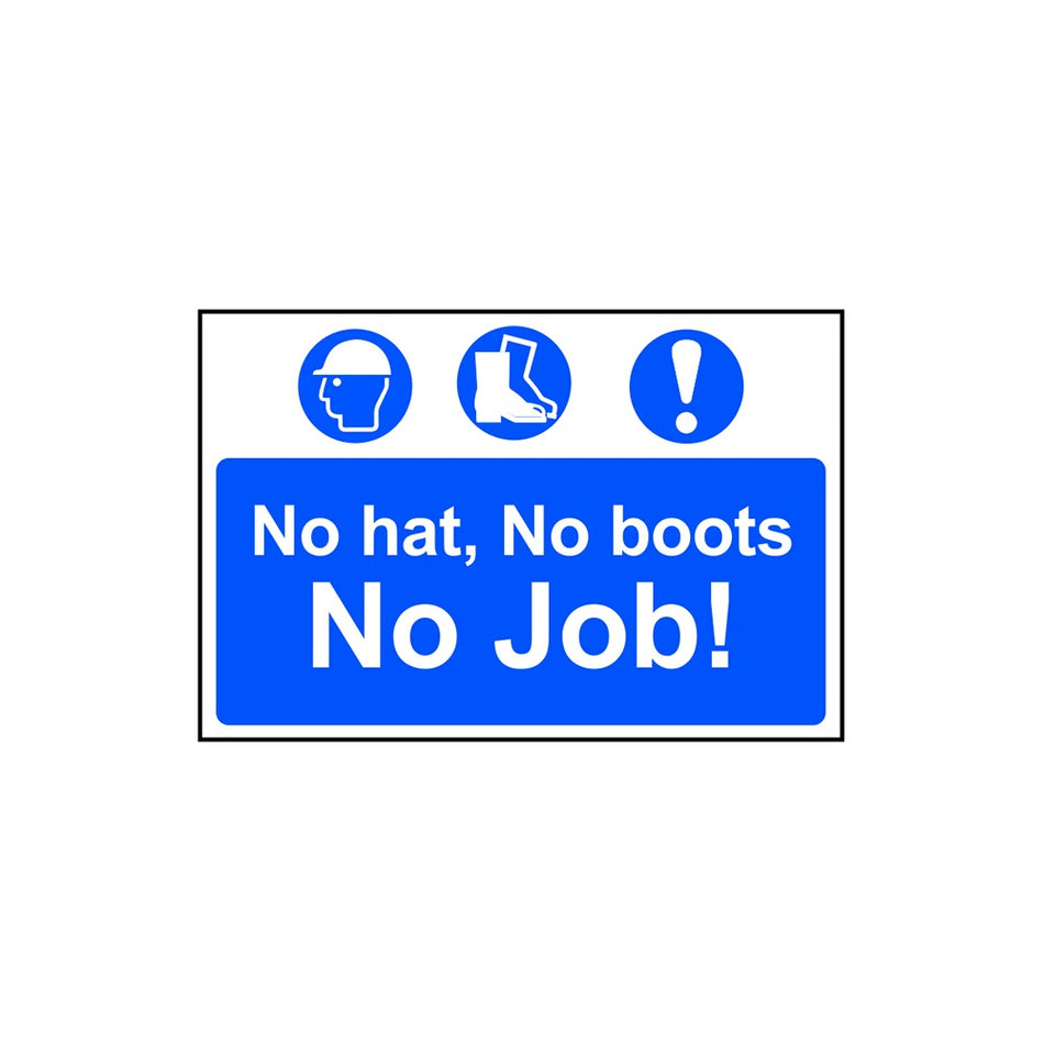 Scan No Hat, No Boots, No Job - PVC 600 x 400mm