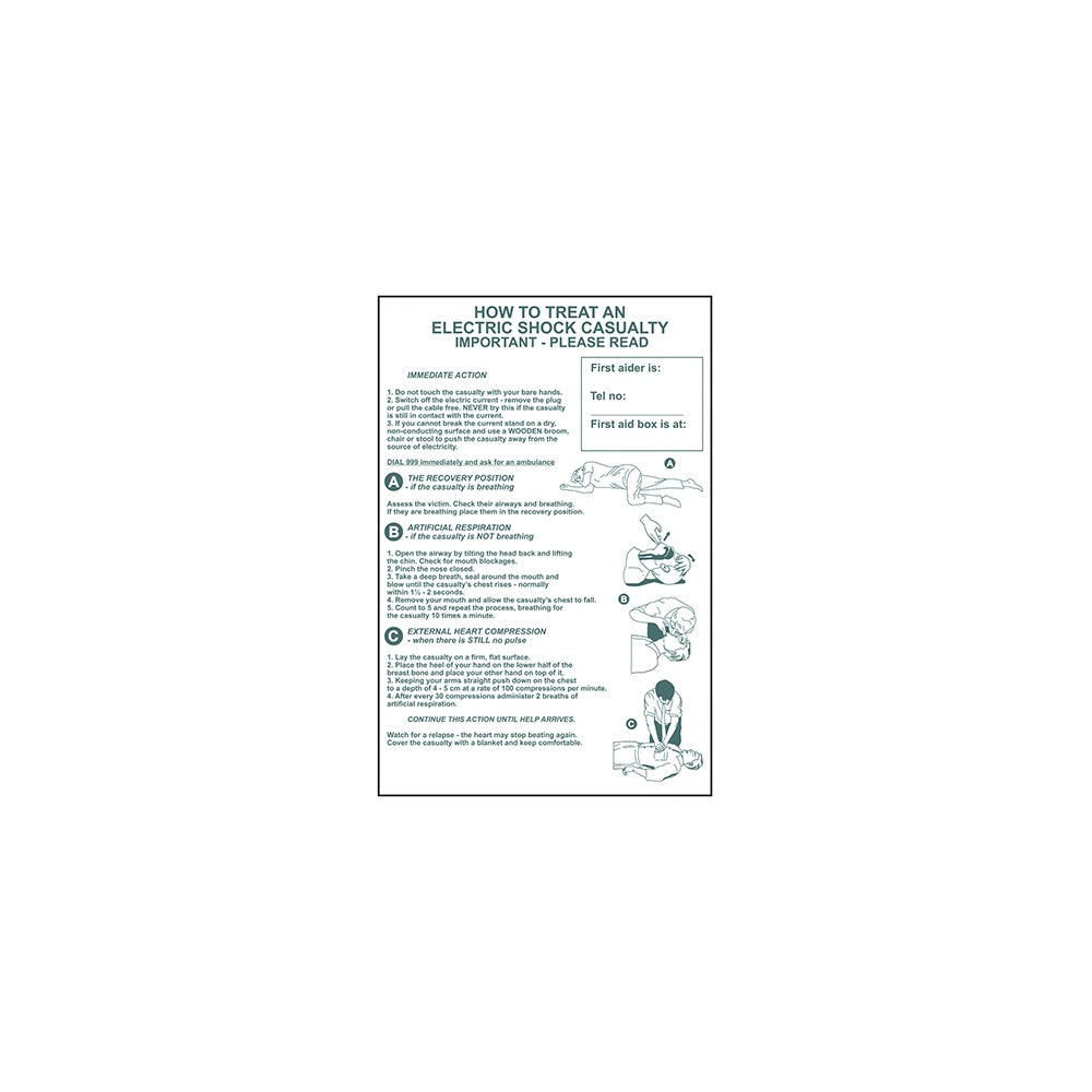 Scan How To Treat An Electric Shock Casualty - PVC 400 x 600mm
