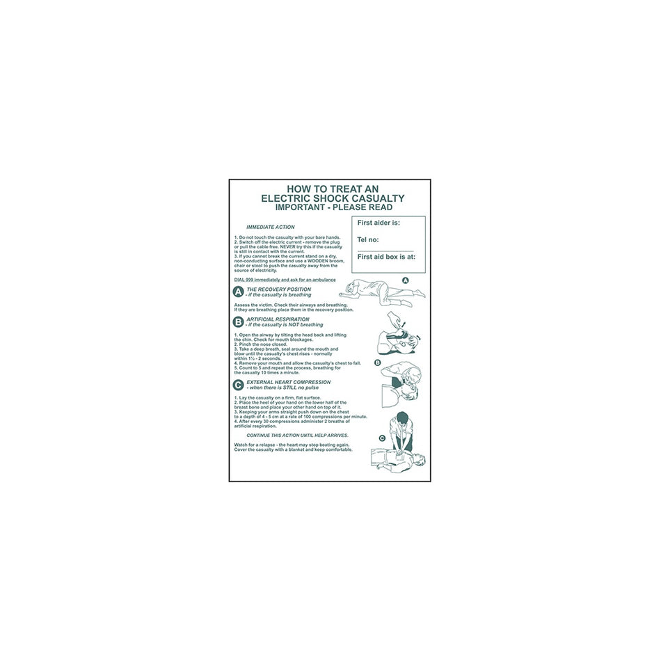 Scan How To Treat An Electric Shock Casualty - PVC 400 x 600mm
