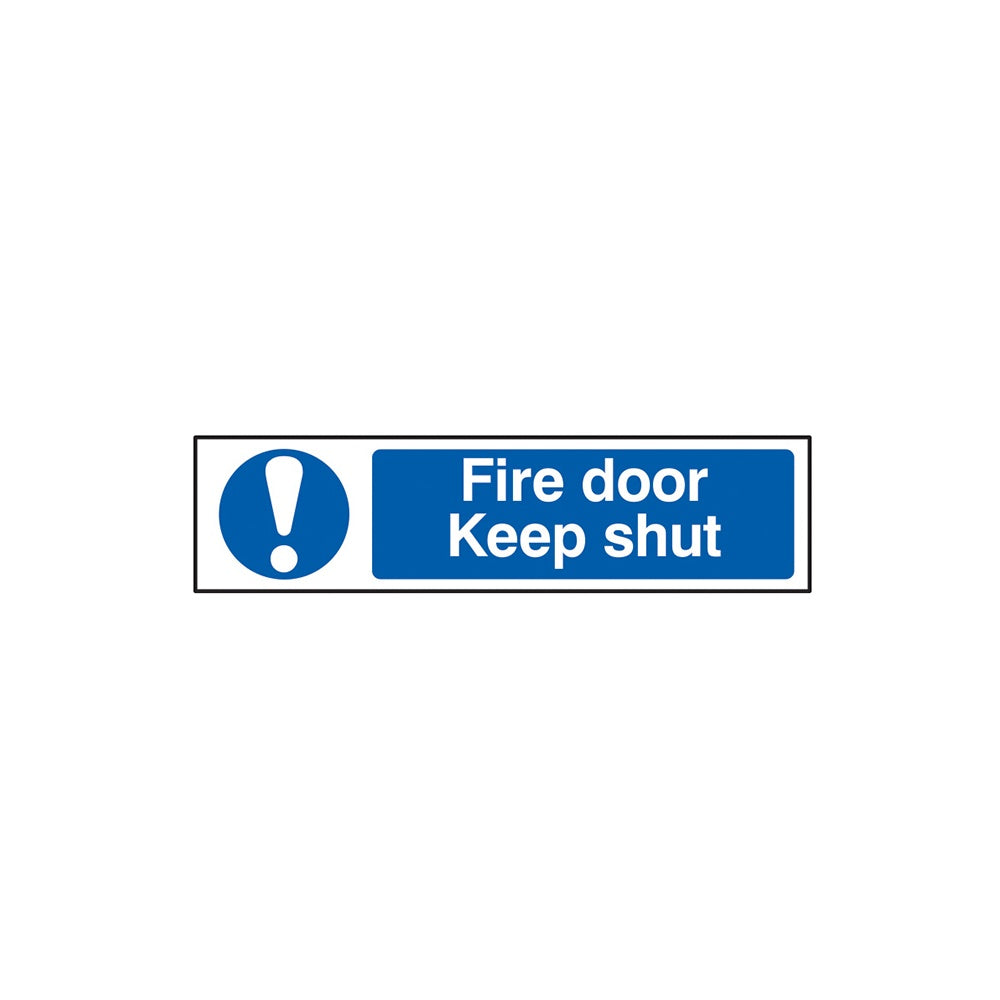 Scan Fire Door Keep Shut - PVC 200 x 50mm