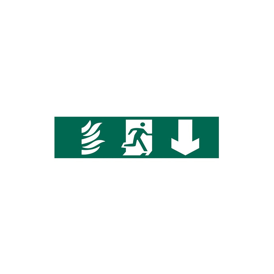 Scan Running Man Arrow Down - PVC 200 x 50mm