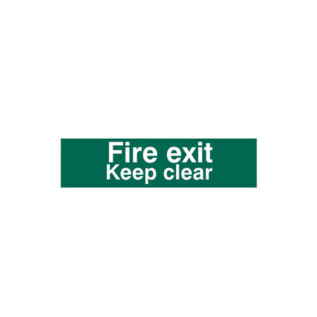 Scan Fire Exit Keep Clear text Only - PVC 200 x 50mm