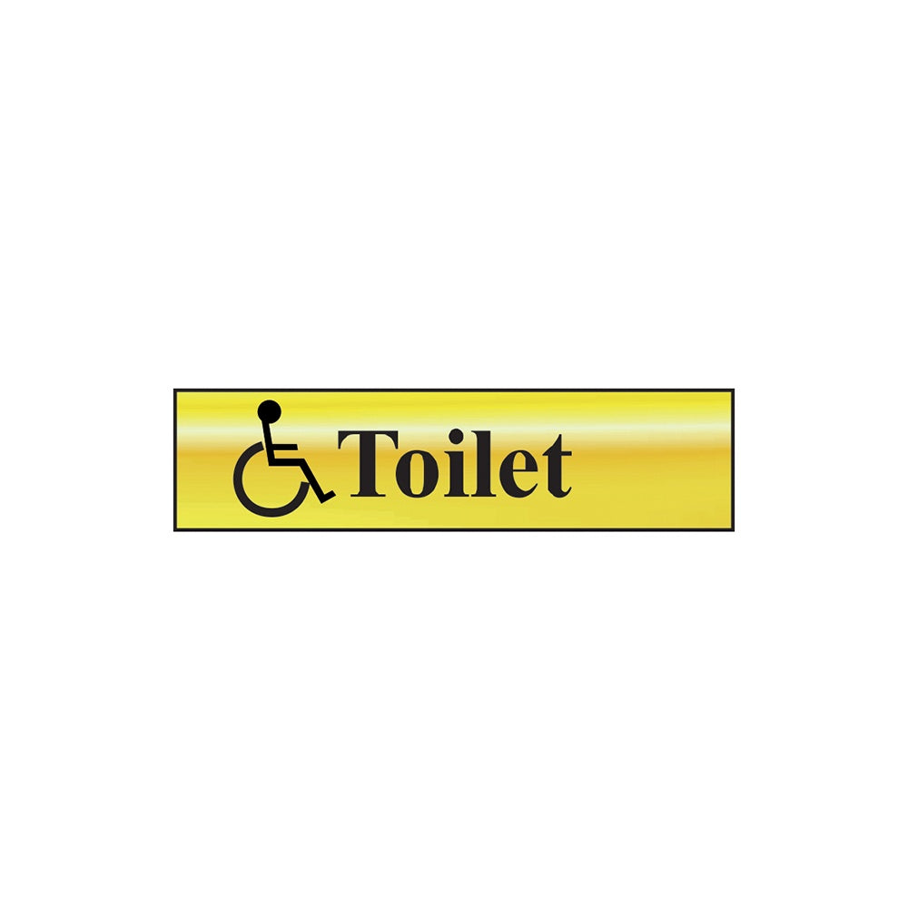 Scan Disabled Toilet - Polished Brass Effect (200 x 50mm)