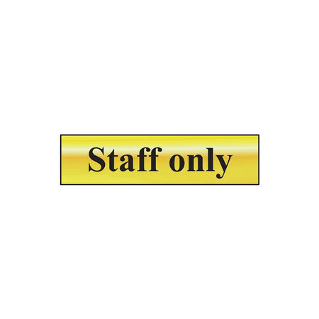 Scan Staff Only - Polished Brass Effect 200 x 50mm