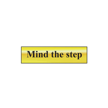 Scan Mind The Step - Polished Brass Effect 200 x 50mm