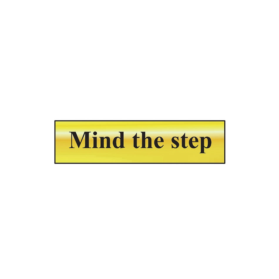 Scan Mind The Step - Polished Brass Effect 200 x 50mm