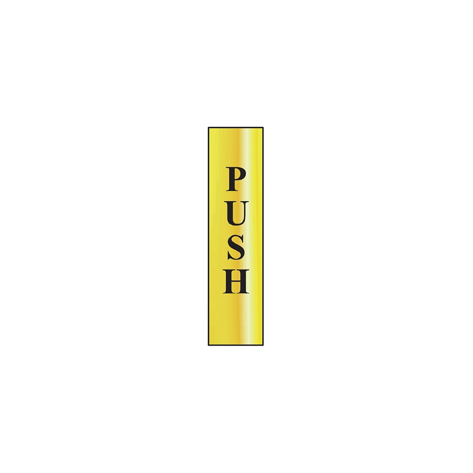 Scan Push vertical - Polished Brass Effect (200 x 50mm)