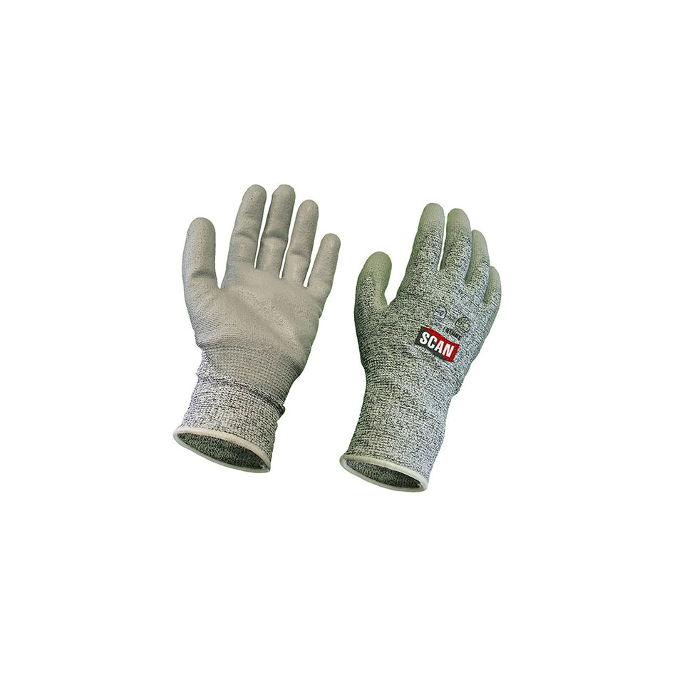 Scan Grey PU Coated, Cut 5 Liner Gloves - Large