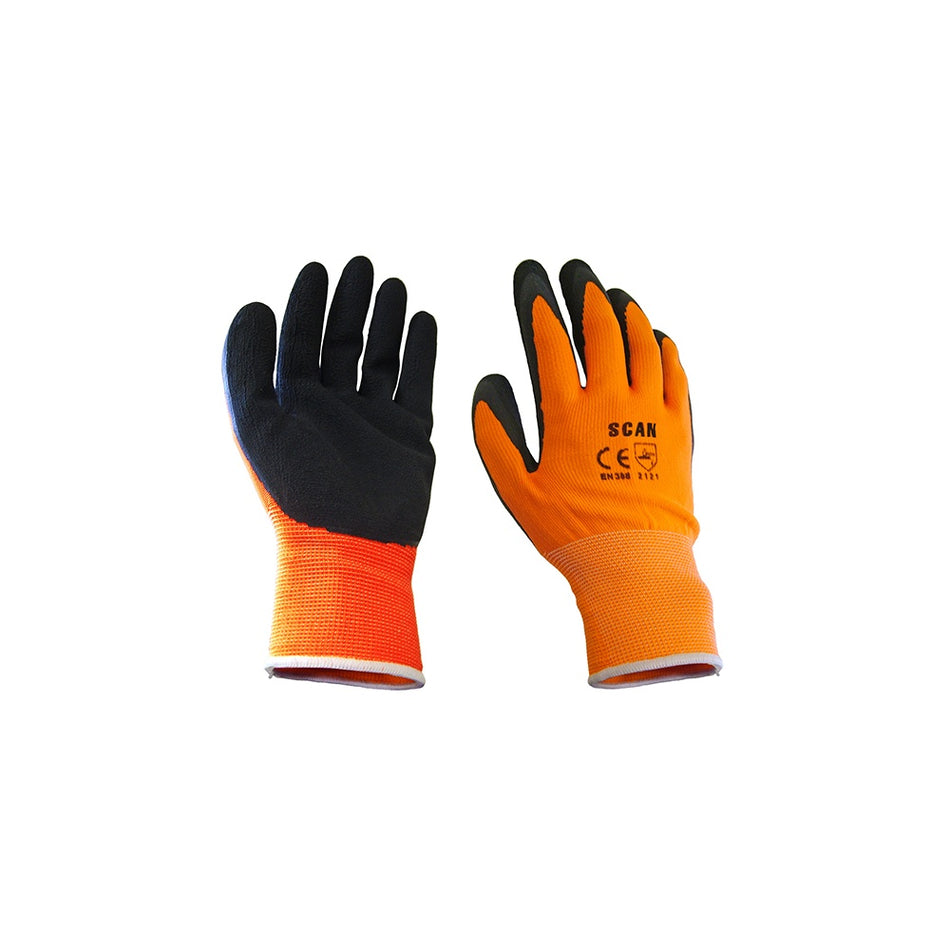 Scan Orange Foam Latex Coated Glove 13g Large