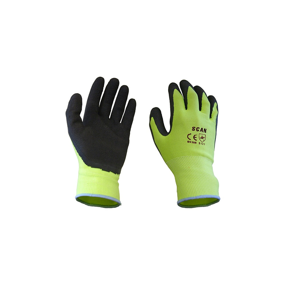 Scan Yellow Foam Latex Coated Glove 13g Large