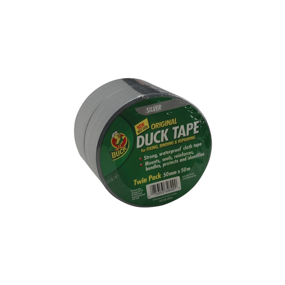 Shurtape Duck???? Tape Original 50mm x 50m Silver (Pack of 2)