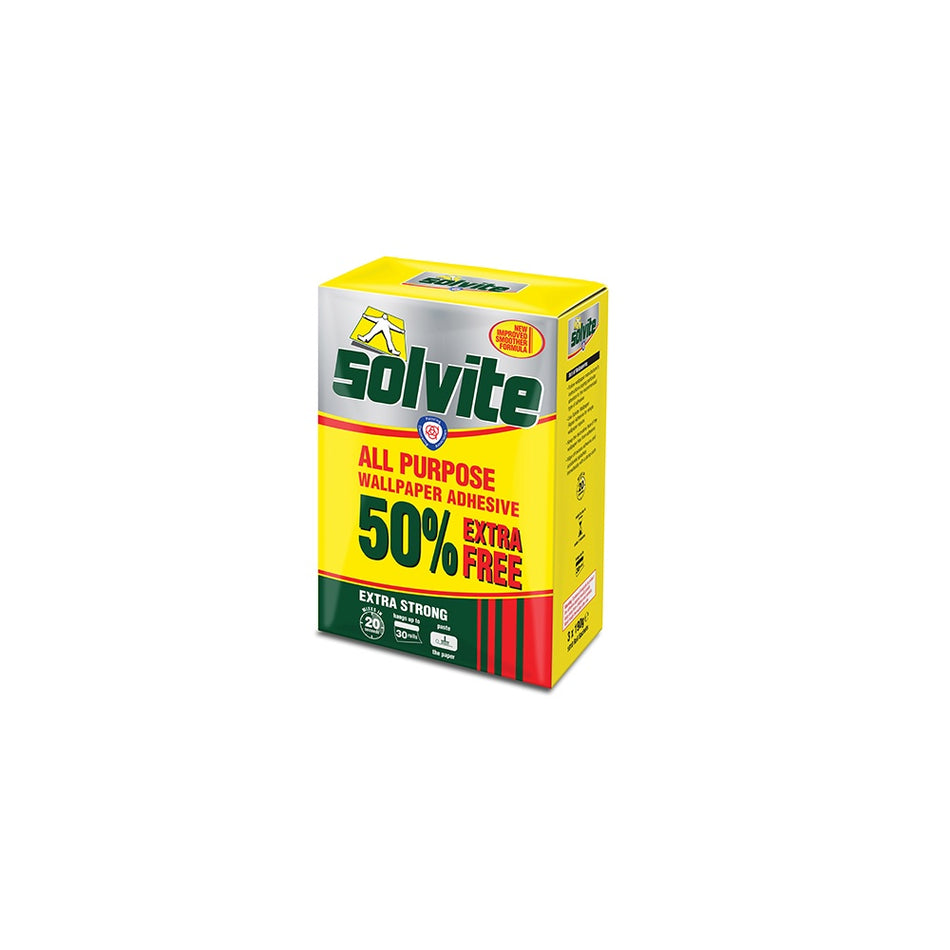 Solvite All Purpose Wallpaper Paste Sachet 20 Roll + 50% Free