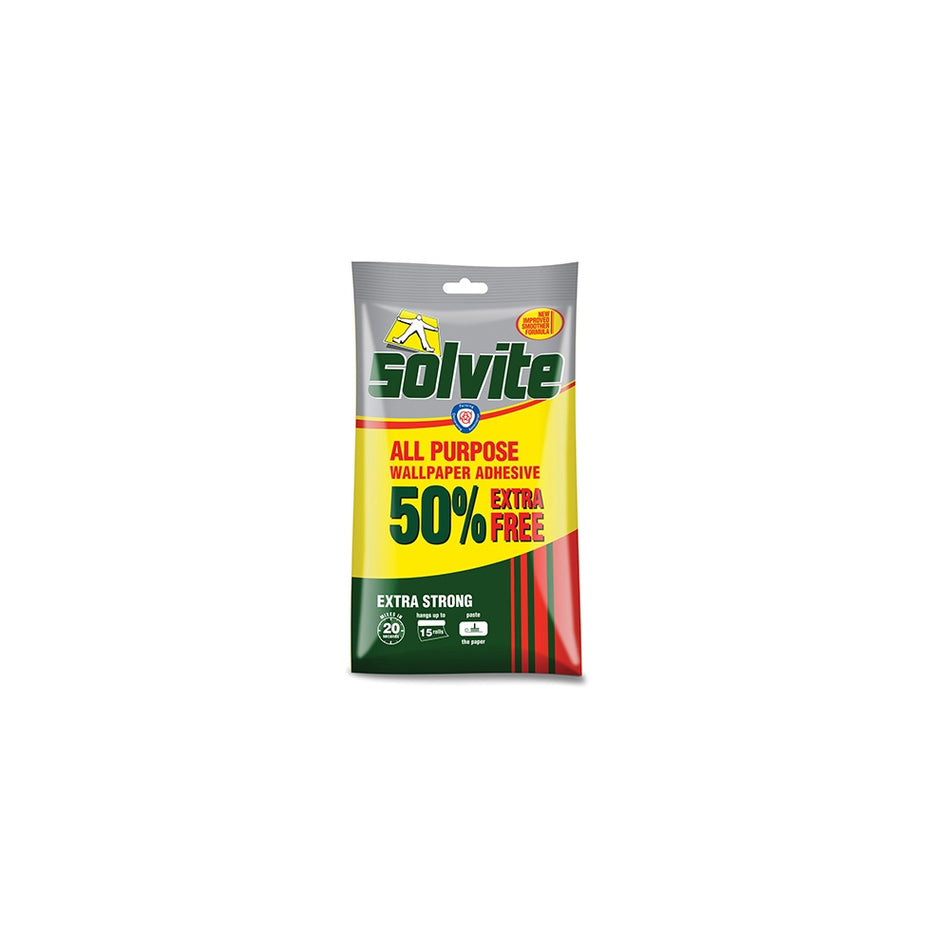 Solvite All Purpose Wallpaper Paste Sachet 10 Roll + 50% Free