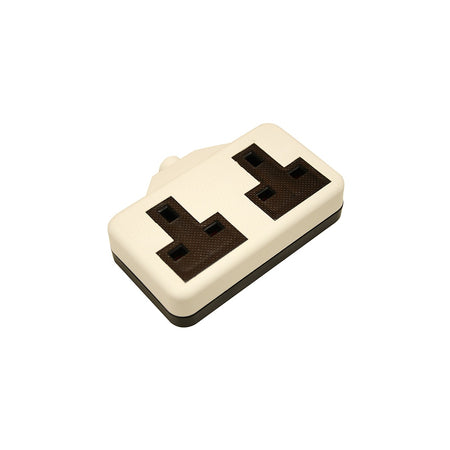 SMJ White Rubber Trailing Socket 2 Gang