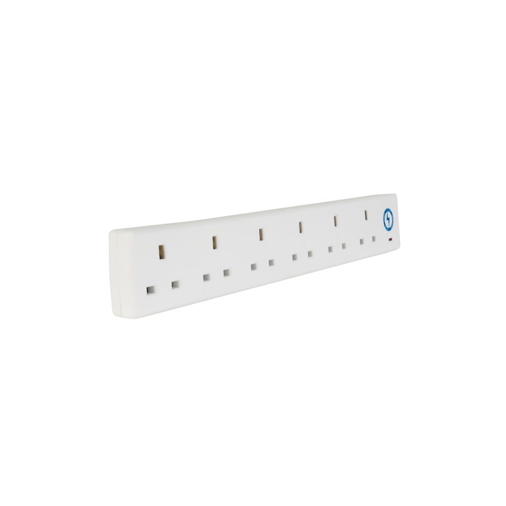 SMJ Extension Lead 240 Volt 6 Way 13A Surge Protection 2 Metre