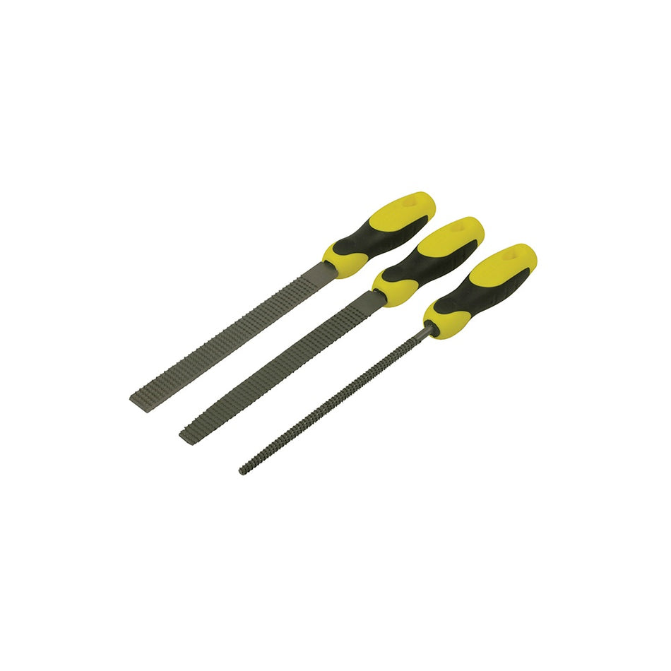 Stanley Tools Rasp Set 3 Piece Round , 1/2 Round, Flat 200mm (8in)