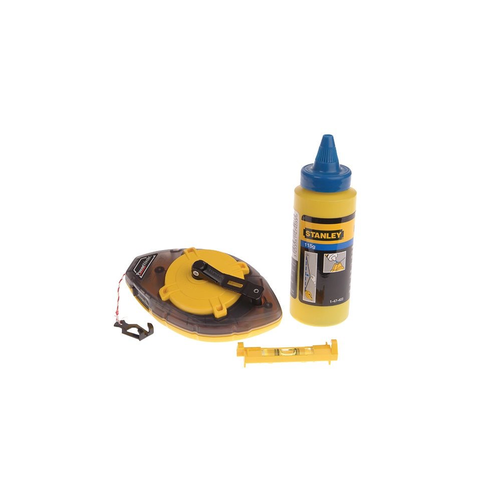 Stanley Tools Power Winder Chalk Line 30 Metre , Chalk & Level