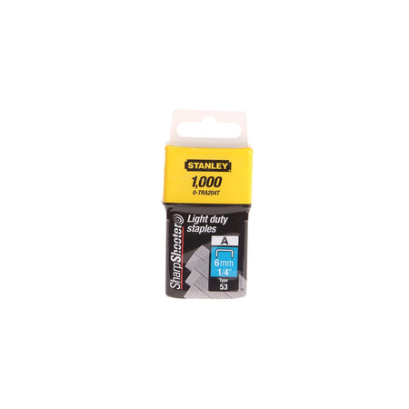Stanley Tools TRA2 Light-Duty Staple 6mm TRA204T Pack 1000