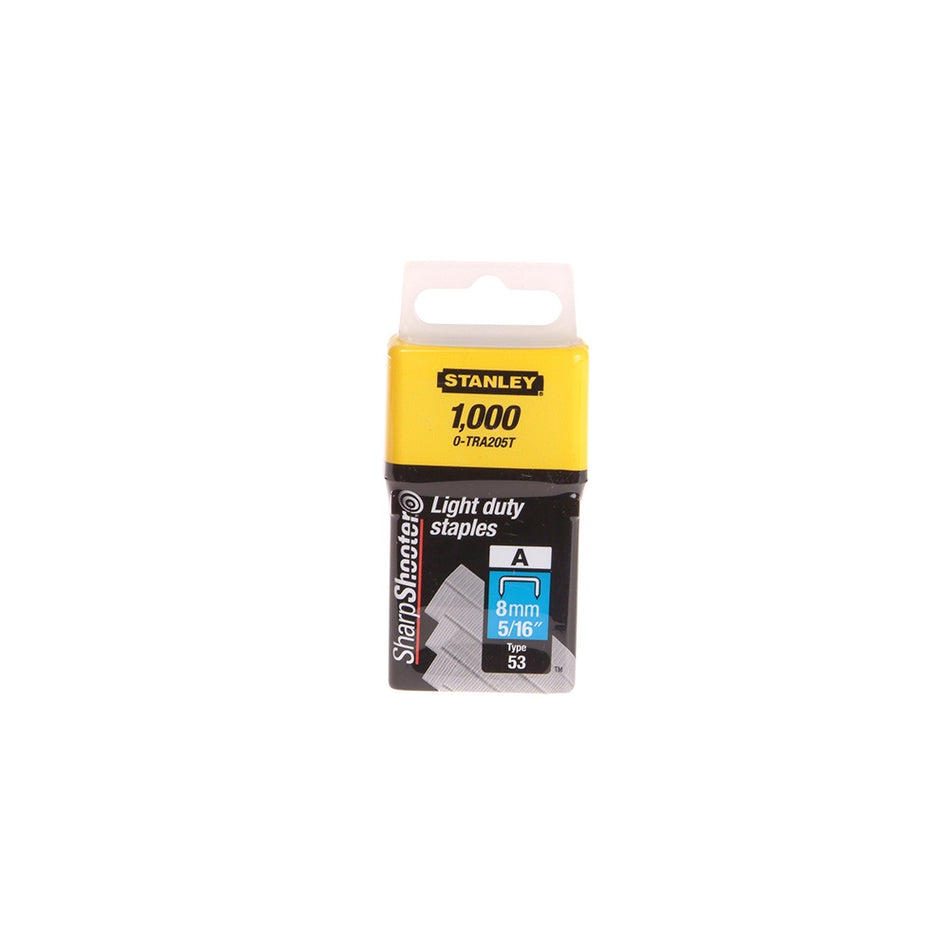 Stanley Tools TRA2 Light-Duty Staple 8mm TRA205T Pack 1000