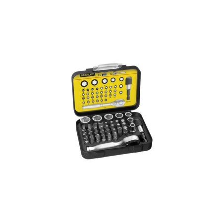 Stanley Tools Bit & Socket Set of 39 + Ratchet Metric 1/4 Drive