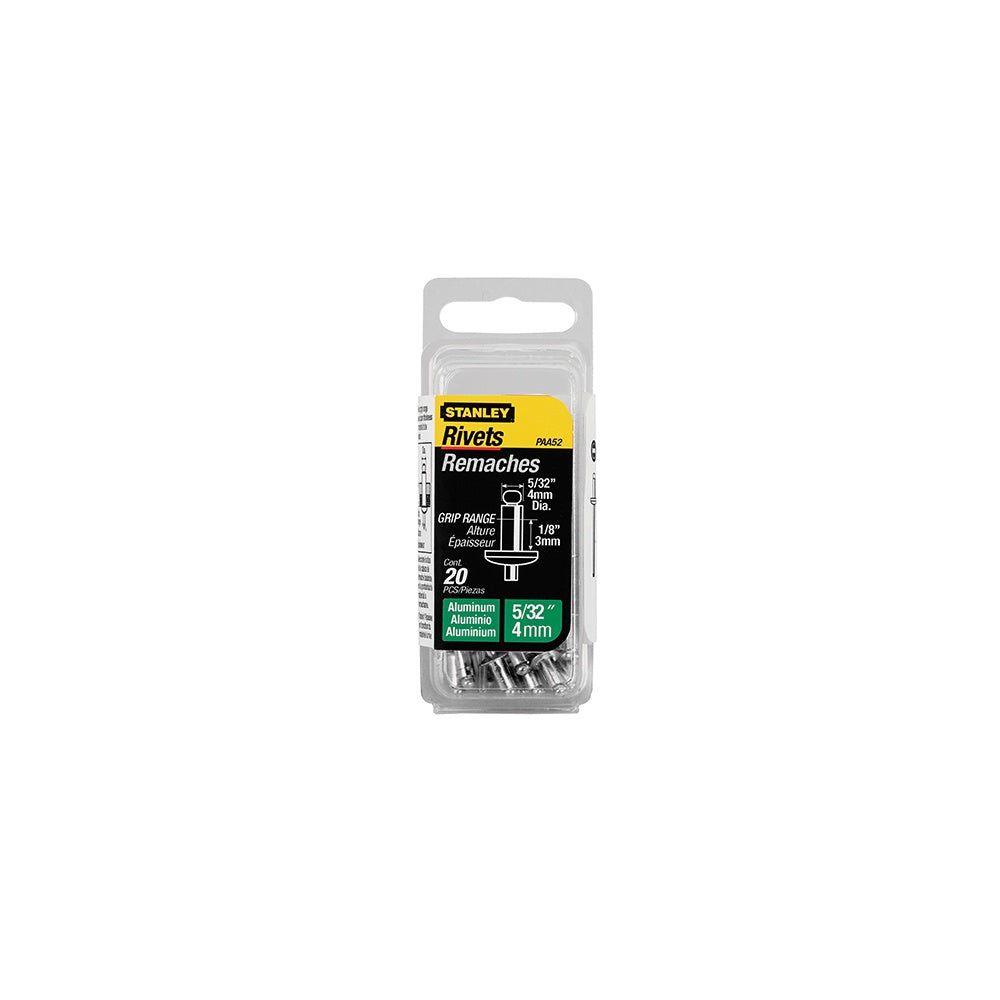 Stanley Tools 1-PAA52 Aluminium Rivets Short 4mm (20)