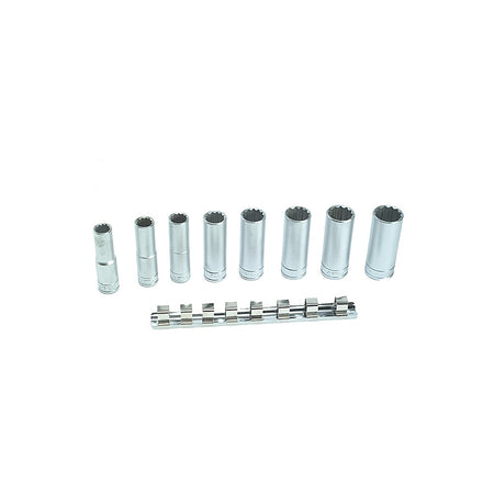 Teng M1207 Socket Clip Rail Set of 8 Metric 1/2in Drive