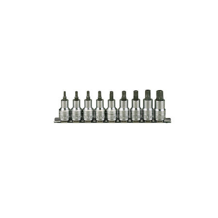 Teng M1213TX Socket Clip Rail Set of 9 Internal Torx 1/2in Drive