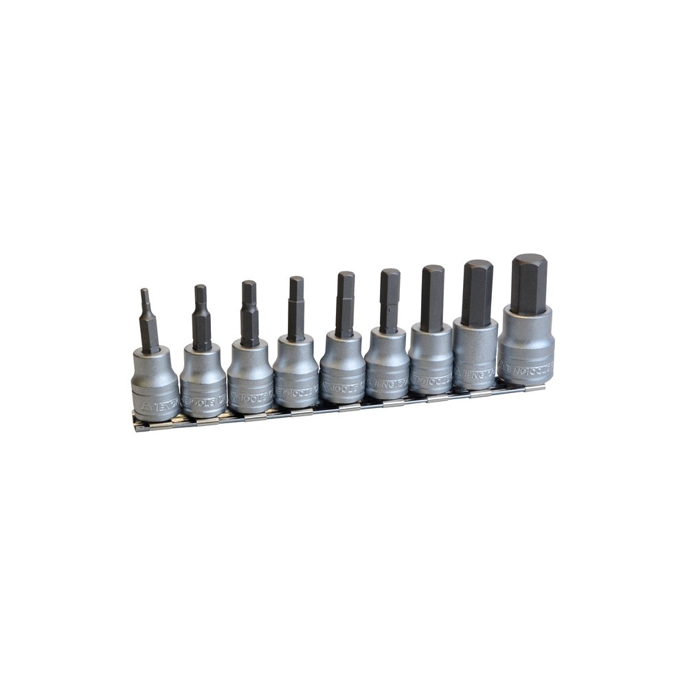 Teng M3812 Socket Clip Rail Hex Socket Metric- 3/8in Drive