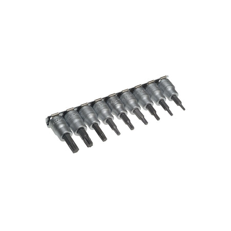 Teng M3813TX Socket Clip Rail Set of 9 External Torx 3/8in Drive
