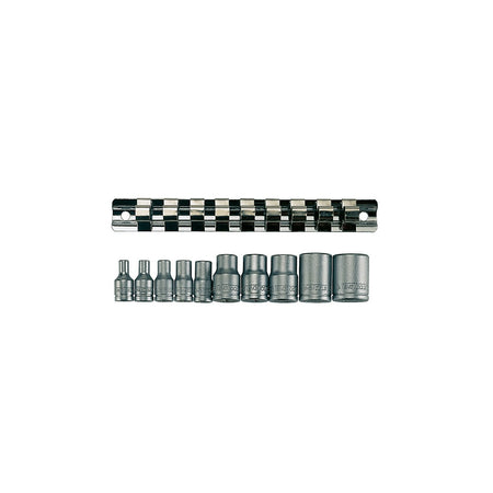 Teng M3814 Socket Clip Rail TX-E Set of 10 3/8in & 1/4in Drive