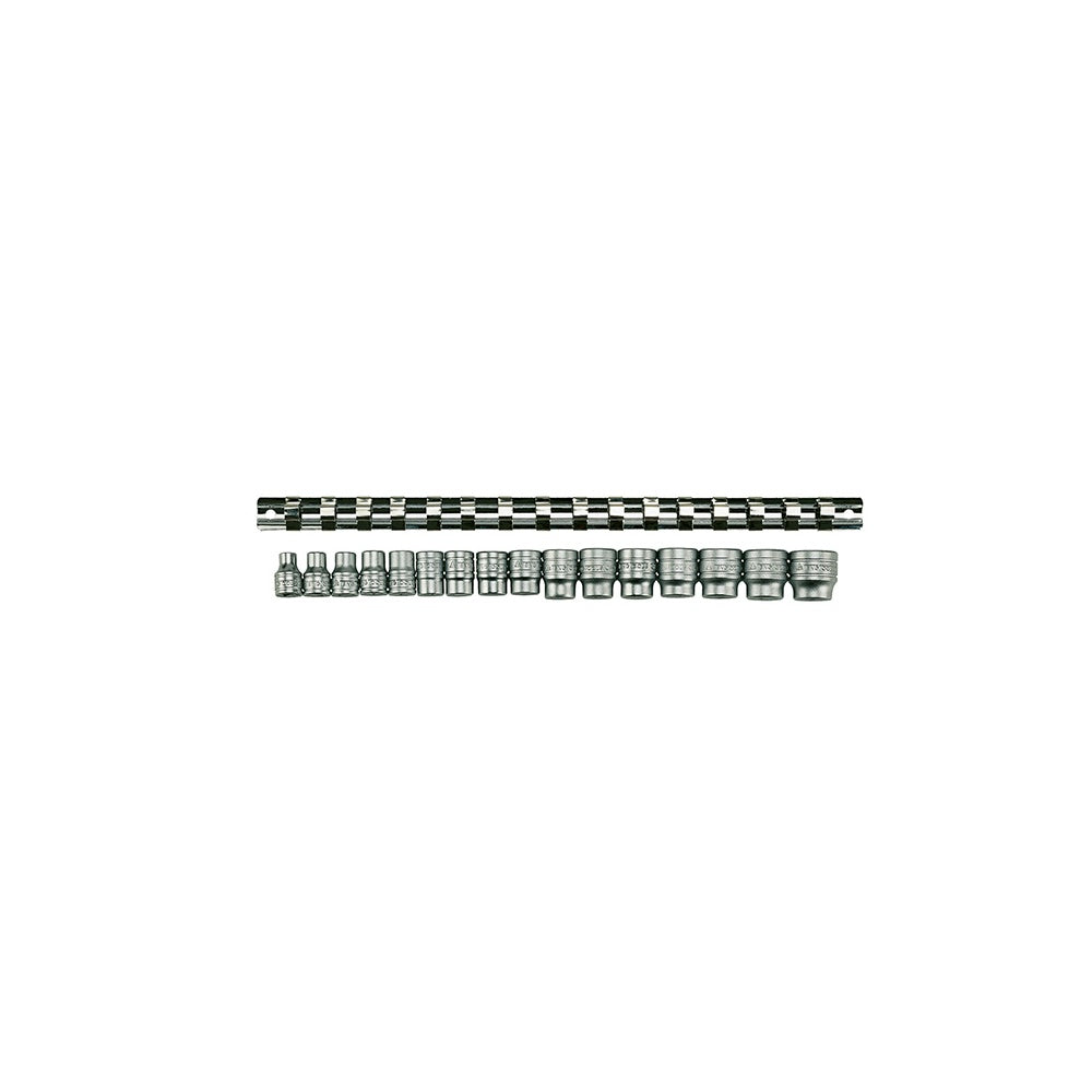 Teng M3816 Socket Clip Rail Set of 16 Metric 3/8in Drive