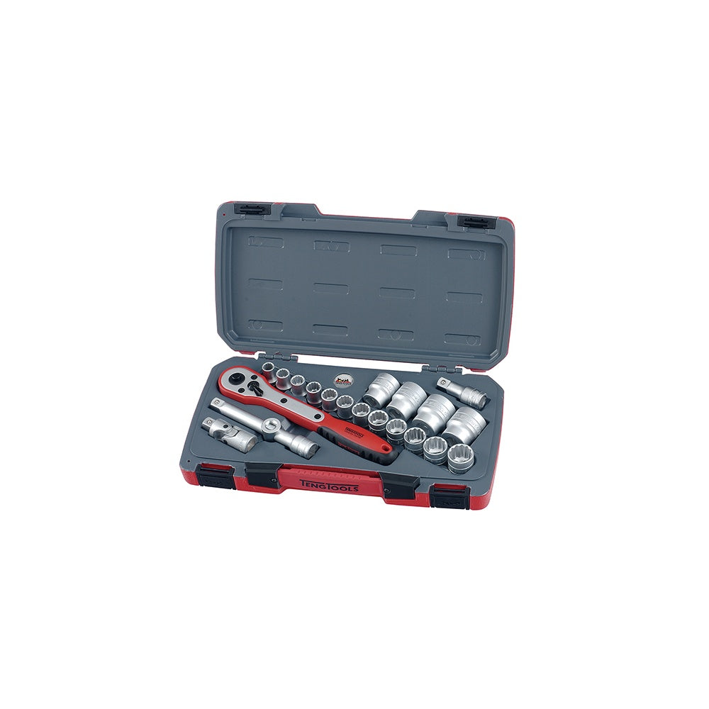 Teng T1221 Socket Set of 21 Metric 1/2in Drive