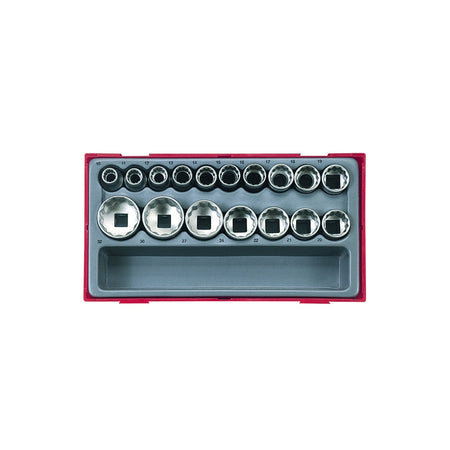 Teng TT1217-6 17 Piece Metric 6p Socket Set 1/2in Drive
