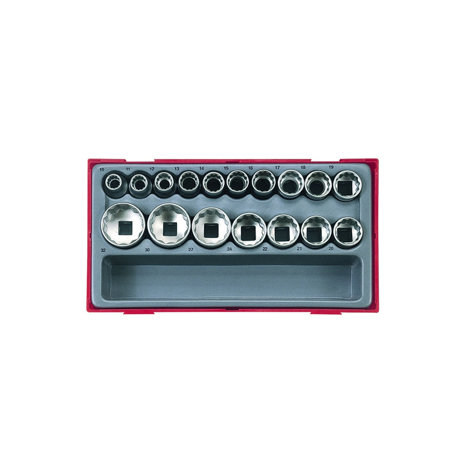 Teng TT1217-6 17 Piece Metric 6p Socket Set 1/2in Drive