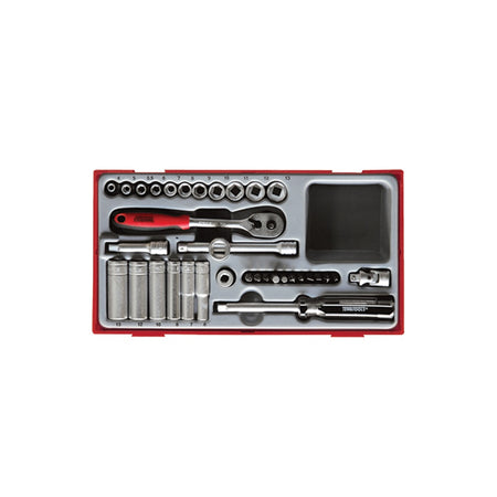 Teng TT1435 35 Piece Socket Set 4-13mm - 1/4in Drive