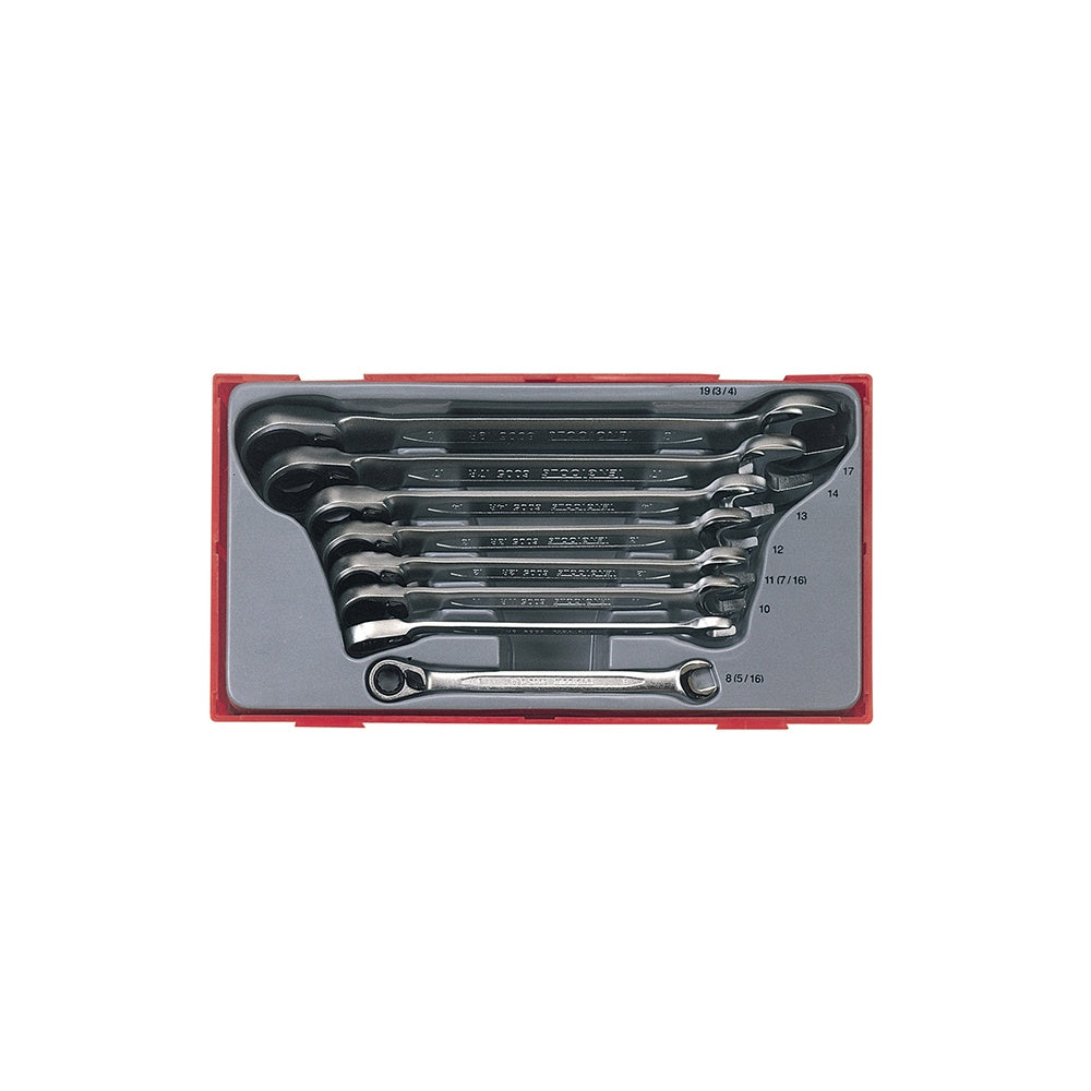 Teng TT6508R Ratchet Combination Spanner Set 8pc Metric