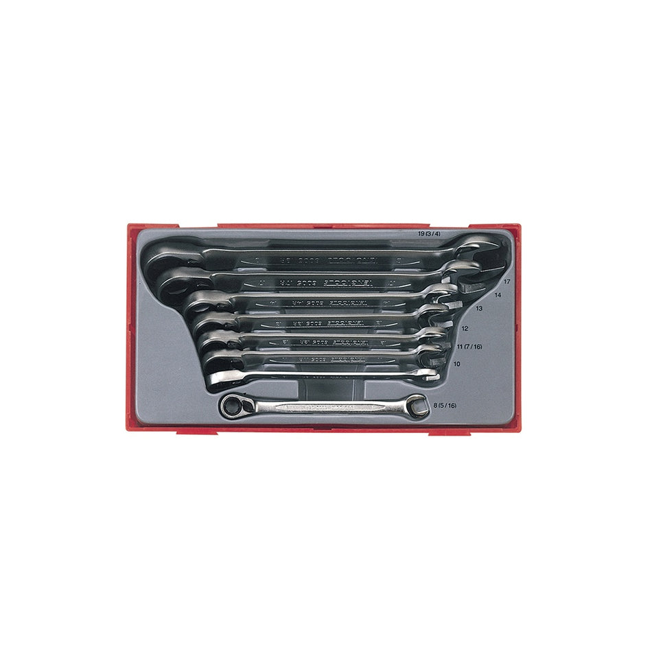 Teng TT6508R Ratchet Combination Spanner Set 8pc Metric
