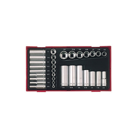 Teng TTAF32 32 Piece Reg/ Deep Socket Set 1/4-3/8in Drive
