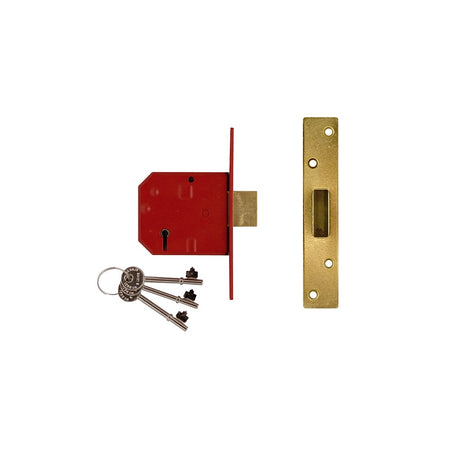 UNION 2134E 5 Lever BS Mortice Deadlock Satin Chrome Finish 79.5mm 3in Box