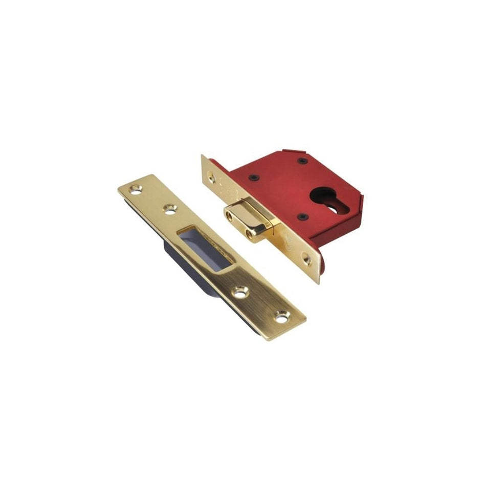 UNION StrongBOLT 21EU EUS-PB-2.5 Euro Deadlock Plated Brass 68mm 2.5in