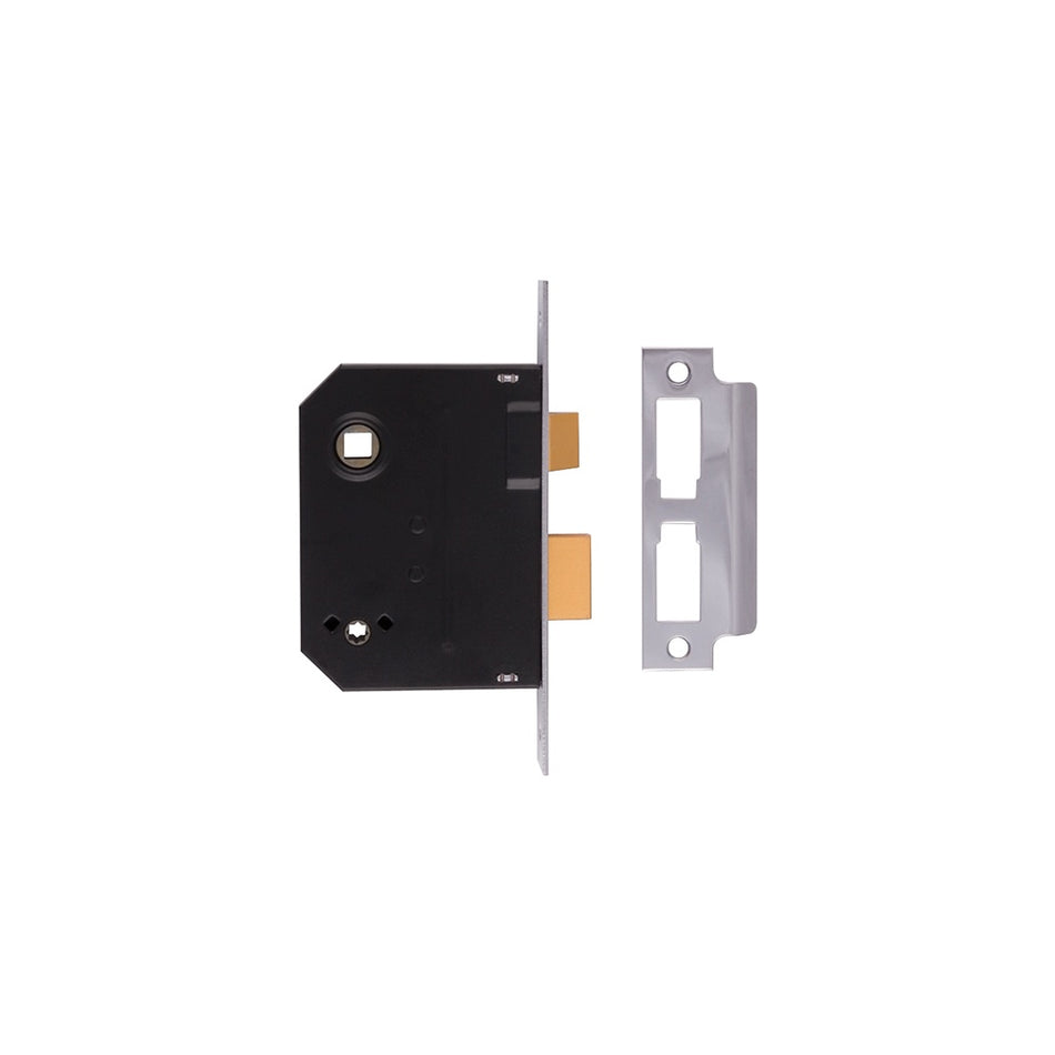 UNION 2294 Mortice Bathroom Lock Chrome Finish 63mm 2.5in Visi